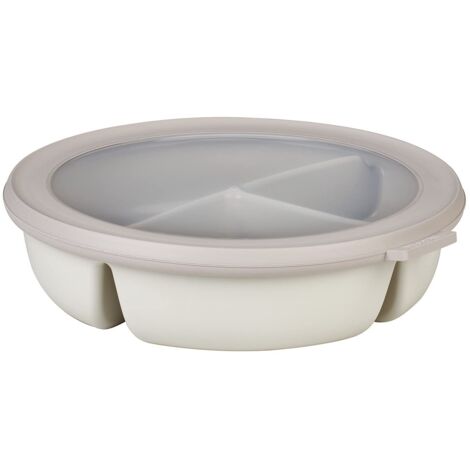 Mepal – Scodella bento bowl Cirqula – Contenitore bento box per frigo, freezer e microonde – 3 scomparti per separare gli alimenti – Contenitore per la preparazione dei pasti – Nordic white