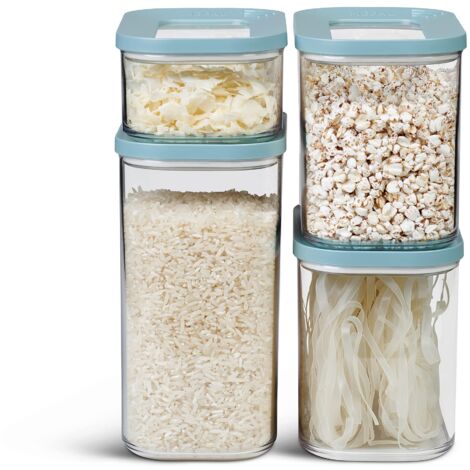 Mepal - Set di 4 pezzi - Contenitori Plastica per Alimenti con Coperchio - Organizzatori da Cucina - Trasparente, Impilabili & Ermetici - 2 x 1000 ml, 1 x 1500 ml e 1 x 425 ml - Nordic Green