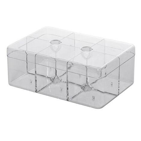 MEPAL Teedose rechteckig mit 6 Fächer 21,7x14,8x8,5cm transparent