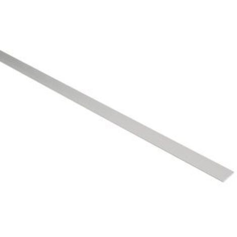 Meplat 20x2 alu anodisé argenté lg 2m