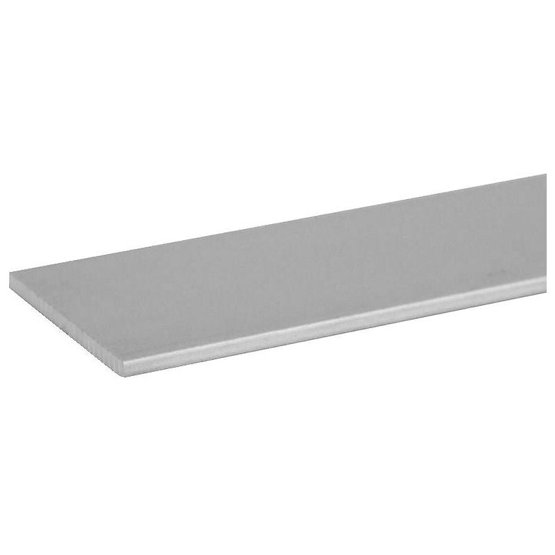 Méplat aluminium finition argent satiné, 20 x 2 mm - longueur 4000 mm - duval