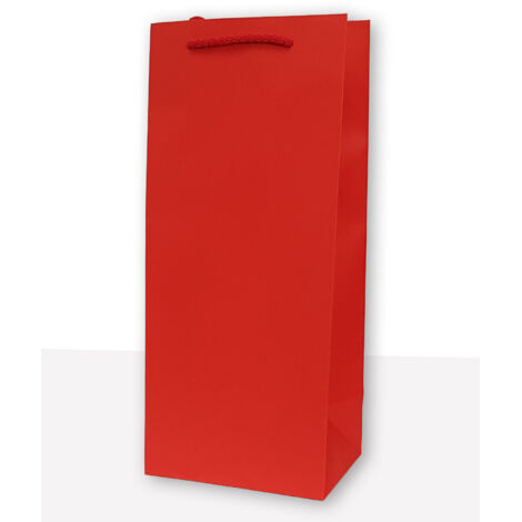 MER PLUS - Bolsas de regalo rojas 10 uds - Papel 120g, asa de algodón