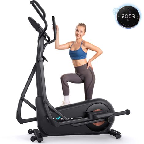 MERACH Crosstrainer Heimtrainer, Leises Hometrainer Fahrrad, mit 2 Wasserbecherhalter, 180kg Belastbar