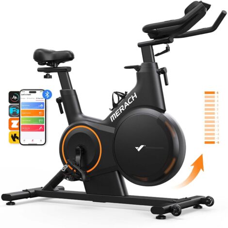 MERACH Exercise Bike with LED Display, Stationary Bike with Exclusive App for Customized Exercise Plans, Quiet Indoor Cycling Bike Exercise Equipment for Home Gym Use, 300lbs Weight Capacity main image 1