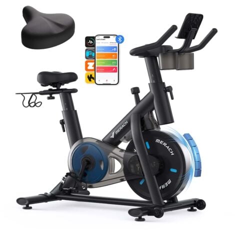 MERACH Heimtrainer Fahrrad mit magnetischem Widerstand – leiser Ergometer mit LCD, App, Tablet-Halter, bis 136 kg