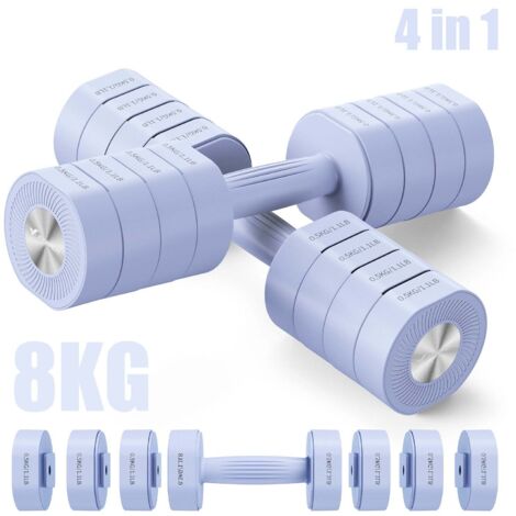 MERACH Verstellbare 4-in-1 Kurzhanteln 2er Set (1–4 kg) – Fitness Dumbbells für Zuhause, blau