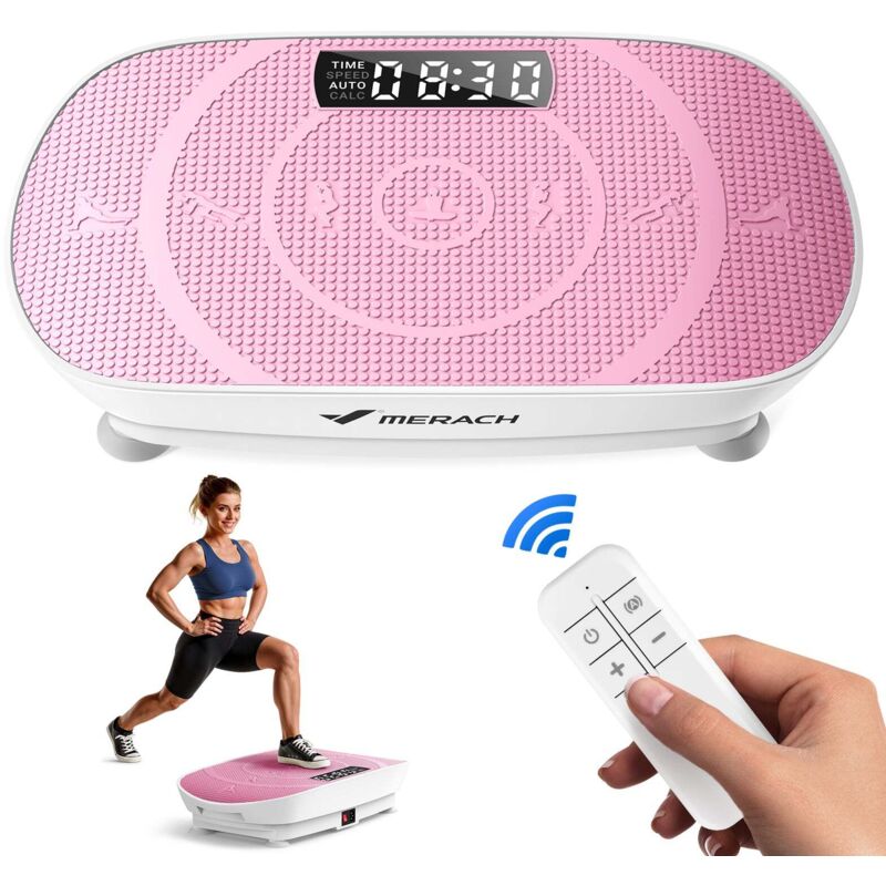 Merach Vibrationsplatte, Mini-vibrationsplattform Mit Led-display, 10 Intensitätsstufen, 100w, Bis 150 Kg, Mit Fernbedienung