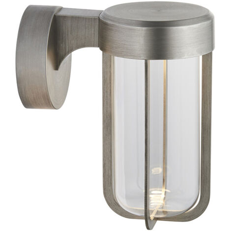 Merano Benevento Applique d'extérieur LED intégrée finition argent brossé et verre transparent IP44