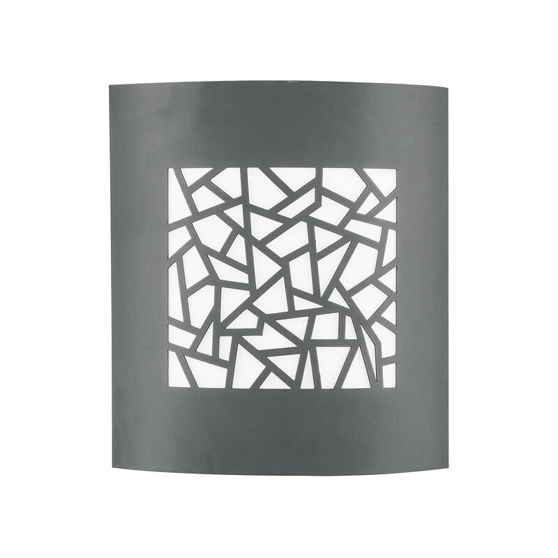 Image of Coral Lampada da parete per bagno a motivi grigio scuro alluminio bianco led E27 IP44 - Merano