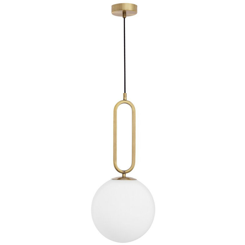 Image of Corpus Plafoniera a sospensione globo da 25 cm Ottone Metallo Vetro opale led E27 - Merano