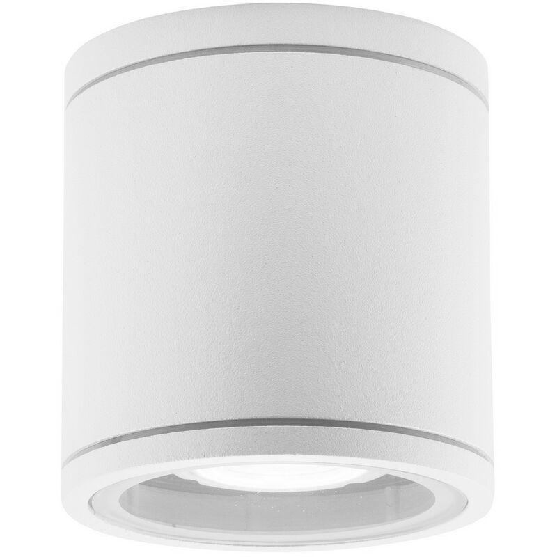 Image of Dayton Faretto da incasso rotondo da 9 cm in alluminio bianco, vetro led GU10 1x7W IP54 - Merano