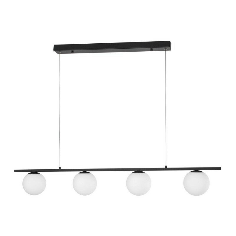 Image of Merano - Digby Bar Sospensione Plafoniera Sandy Metallo Nero, Alluminio Bianco Vetro Opale led 32W 2060Lm 3200K