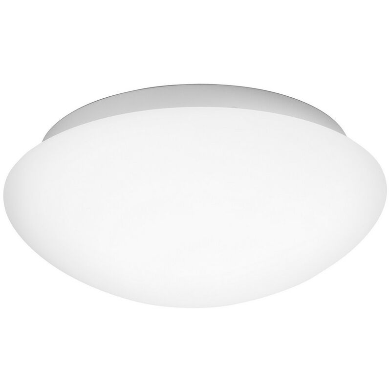 Image of Merano Eugene Plafoniera da 23 cm in vetro opalino bianco, LED in metallo E27