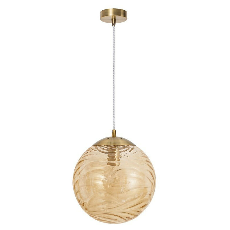 Image of Merano Fairfield Plafoniera a sospensione a globo da 30 cm in metallo ottone vetro champagne LED E27