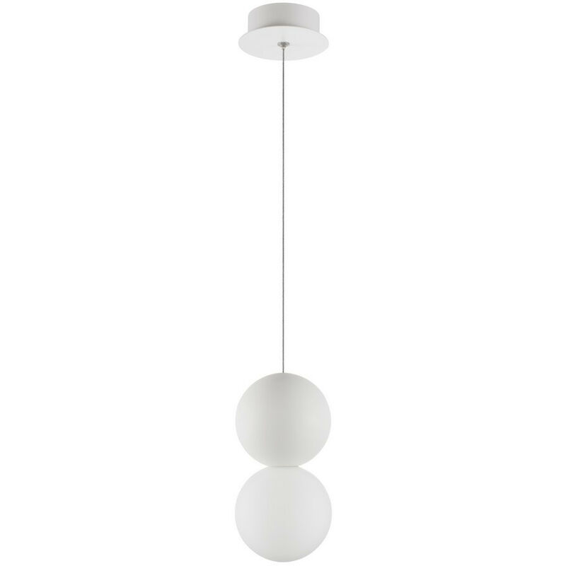 Image of Inuvik Plafoniera Globo Sospensione Gesso Bianco Vetro Opale, Alluminio Bianco led G9 - Merano