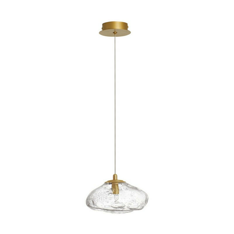 Image of Merano - Kildonan Plafoniera a sospensione a cupola da 20 cm Ottone Metallo dorato Vetro trasparente soffiato led G9