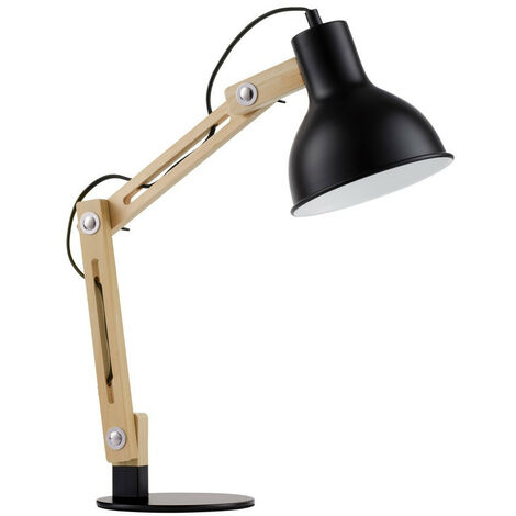 Lampada Da Scrivania-Ufficio Moderna Wally Metallo Nero 1 Luce E27