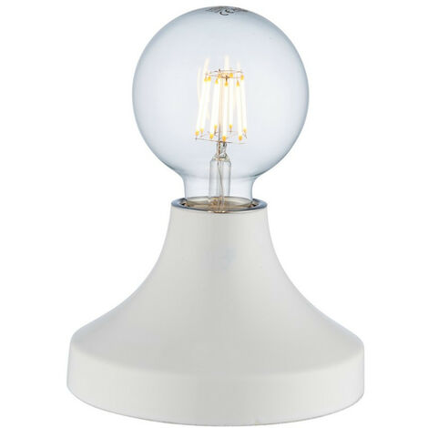 Merano Porto Table Lamp Gloss White Glaze & Chrome Plate