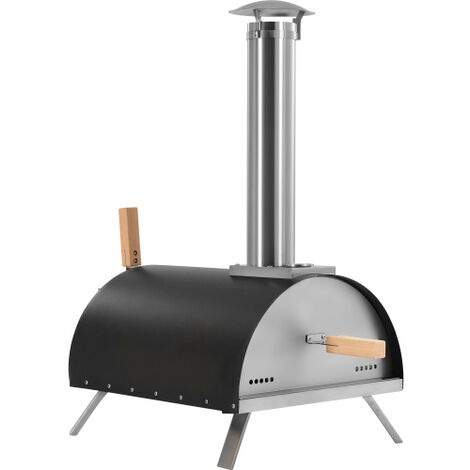 Merax horno de pizza al aire libre pizzamaker parrilla de carbón incl. deslizador de pizza y piedra de pizza, horno de pizza con piedra de pizza de 33 cm y termómetro para el jardín y al aire libre