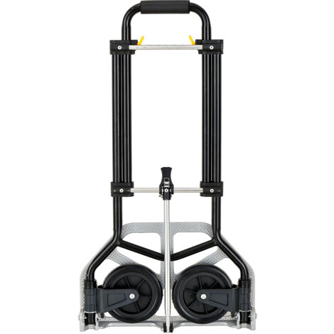 Mercatools Carretilla Plegable 100 kg Acero y Aluminio - Altura Ajustable 76–98 cm - Fácil Almacenaje - Ruedas PP+TPR Ø175 mm