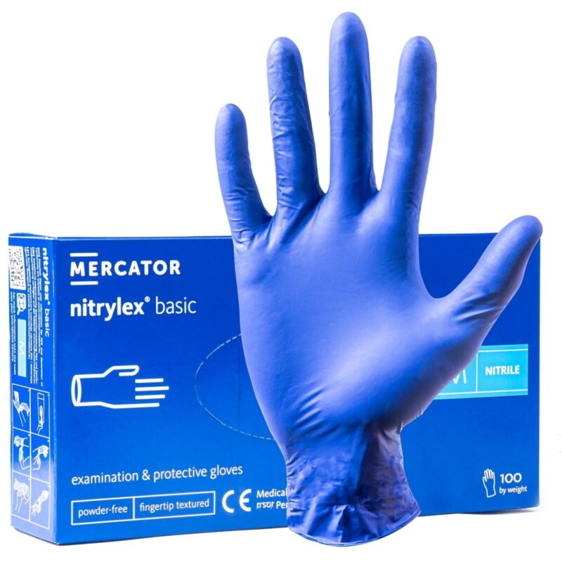 Awelco Mercator Nitrylex Basic Blaue Nitrilhandschuhe Größe M 100 Stück.