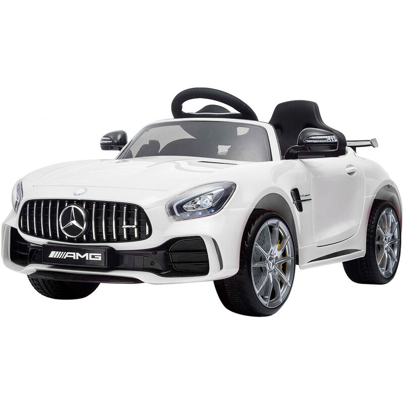 

Mercedes GTR Coche para niños Cabriolet eléctrico MP3 + Control remoto Coche de juguete Regalo de Navidad 102 x 62 x 53 cm, Blanco - Blanco