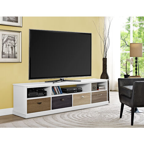 Mercer White TV Cabinet Console Unit For TVs Up To 65"