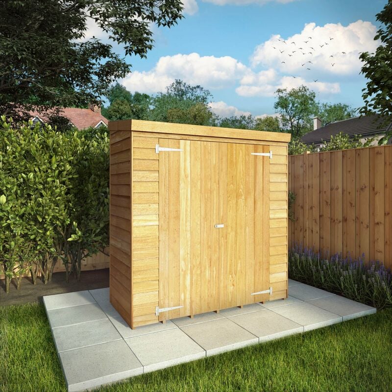 6 x 2'6 Overlap Pent Wooden Garden Storage Shed - Waltons