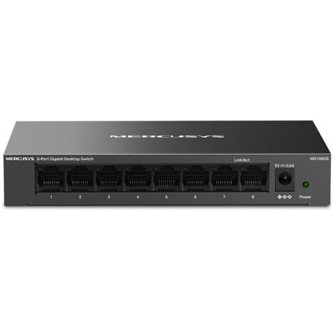 Mercusys MS108GS switch No administrado Gigabit Ethernet (10/100/1000) Negro