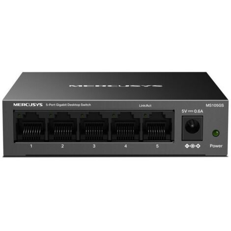 Mercusys Switch Alim. PoE, 5-Porte 10/100/1000Mbps - Mercusys MS105GS Black