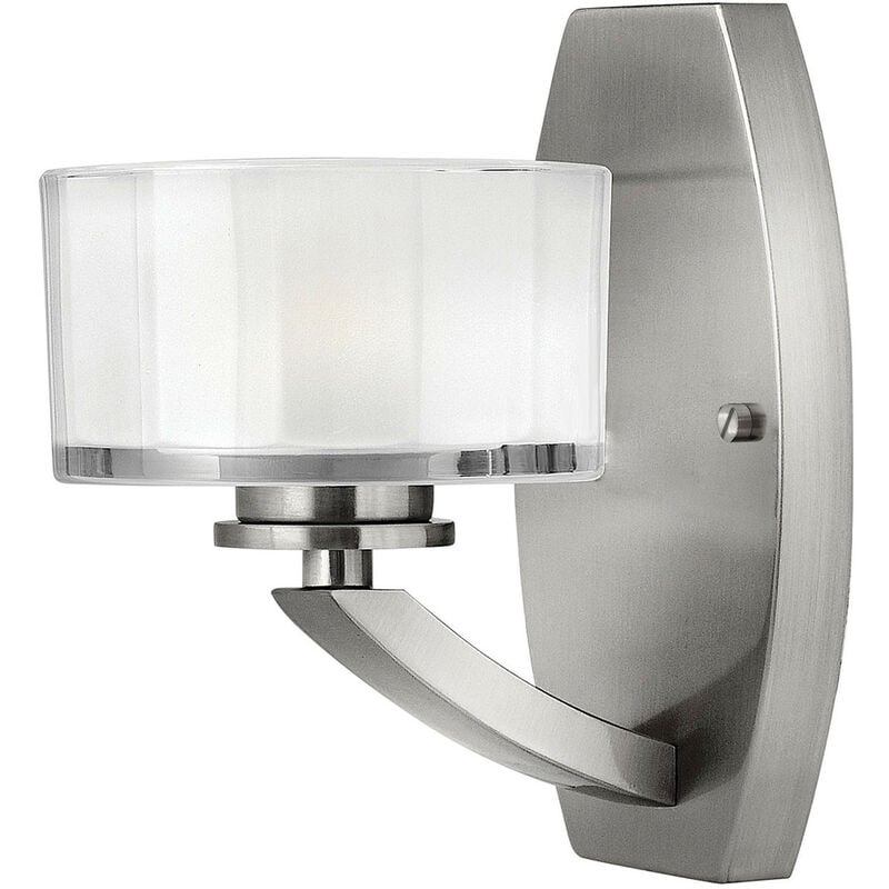 Meridian - 1 Light Wall Light Brushed Nickel Glass Shade, G9 - Elstead