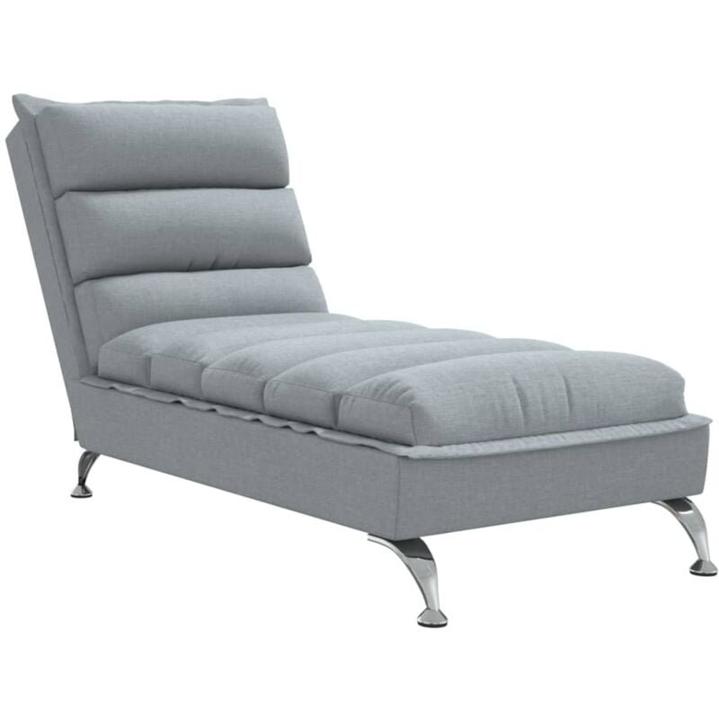 Méridienne chaise longue pour intérieur avec coussins en tissu gris clair DEC026074
