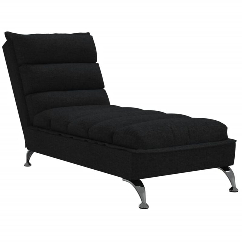 Méridienne chaise longue pour intérieur avec coussins en tissu noir DEC026088