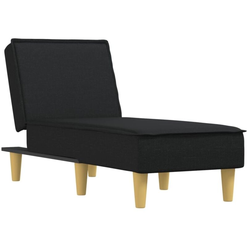 Méridienne chaise longue pour intérieur trois positions convertibles en tissu noir DEC026214