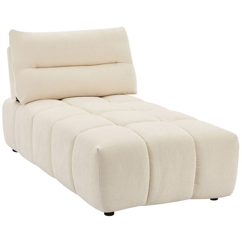 Vente-unique - Méridienne dossier avance-recule en tissu texturé beige apoliu