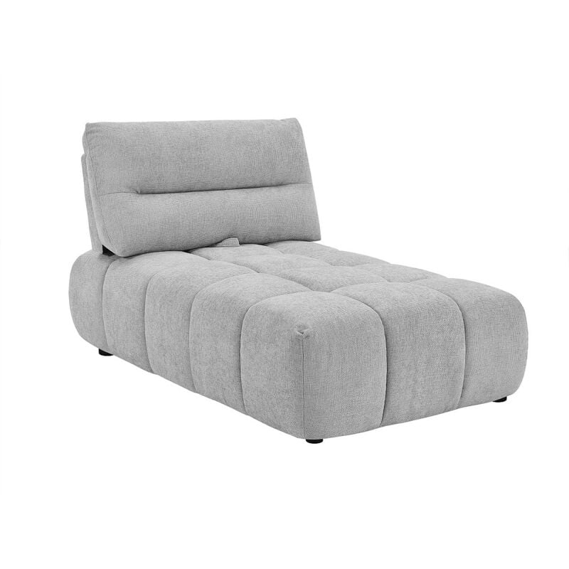 Méridienne dossier avance-recule en tissu texturé gris clair APOLIU