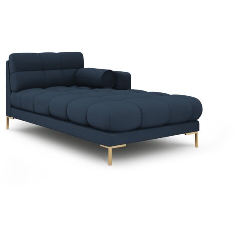Méridienne droite en tissu structurel bleu