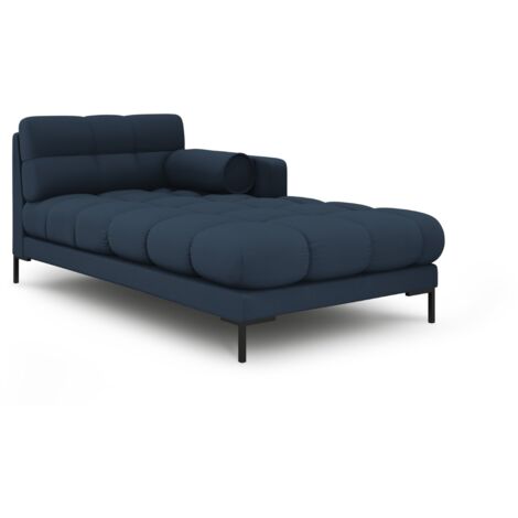 Méridienne droite en tissu structurel bleu