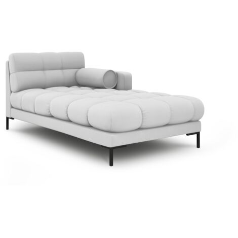 Méridienne droite en tissu structurel gris clair