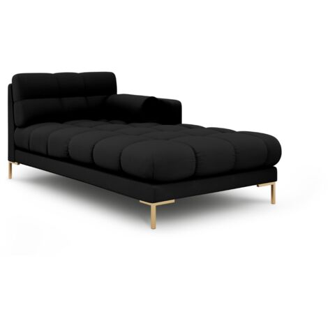 Méridienne droite en tissu structurel noir