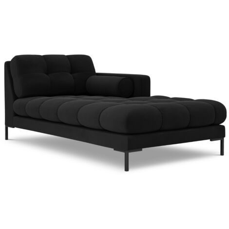 Méridienne droite en velours noir