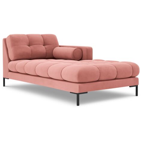 Méridienne droite en velours rose