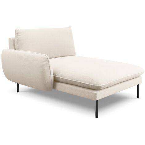 Méridienne gauche en bouclé beige