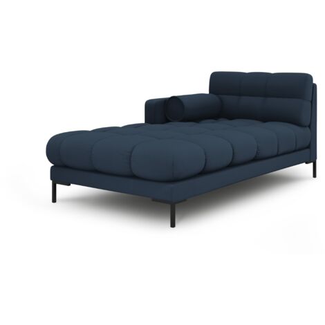Méridienne gauche en tissu structurel bleu