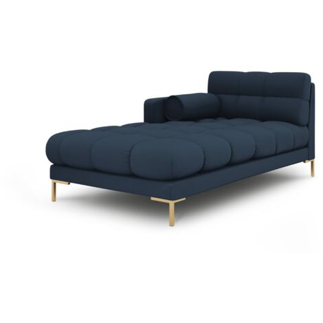 Méridienne gauche en tissu structurel bleu