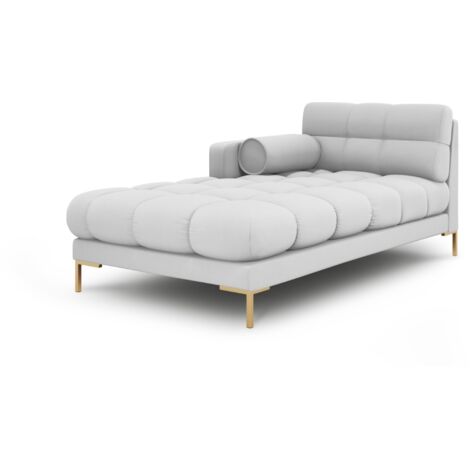 Méridienne gauche en tissu structurel gris clair