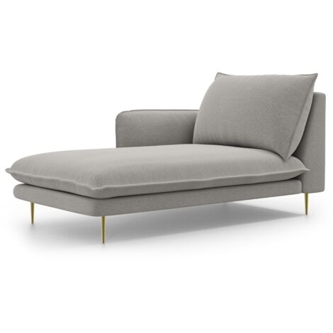 Méridienne gauche en tissu structurel gris clair
