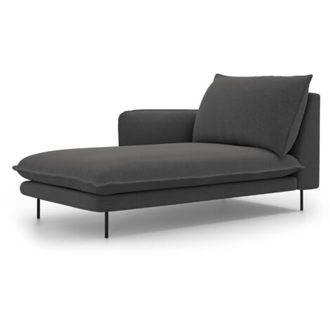 Méridienne gauche en tissu structurel gris foncé