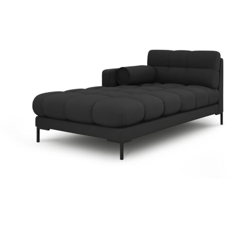 Méridienne gauche en tissu structurel gris foncé