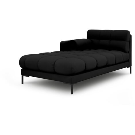 Méridienne gauche en tissu structurel noir